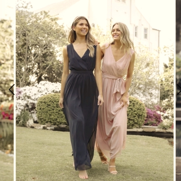 NWT Esther & Co Blush V Neck Evening Maxi Dress Size 12 - Picture 3 of 8